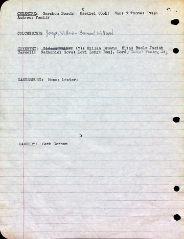 Settlers' origins in Connecticut 1
